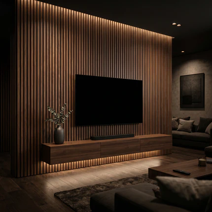 PrimeWalnut™ Acoustic Slat Panel — XL 270 × 110 cm